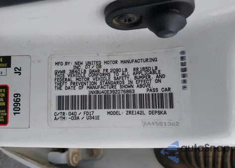 2009 Toyota Corolla S из США, поврежденный, VIN 1NXBU40E39Z076863